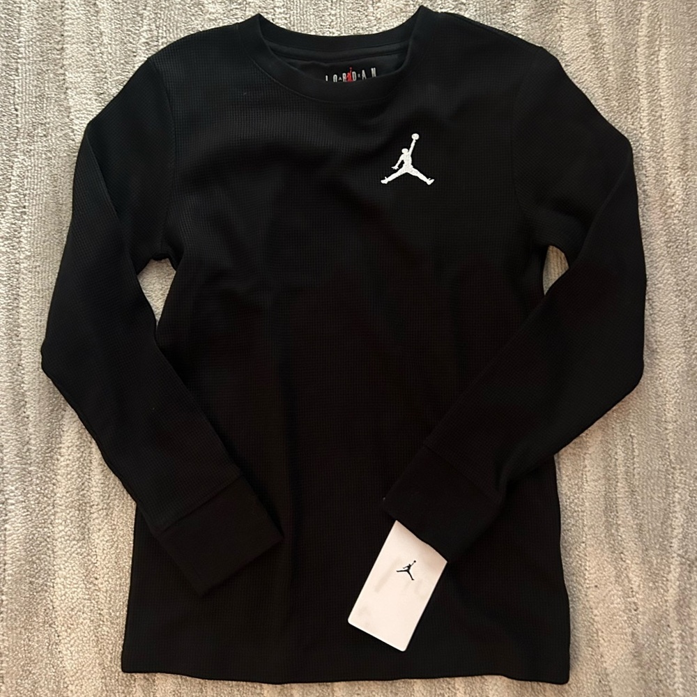 Jordan Black Waffle Crew Neck Shirt